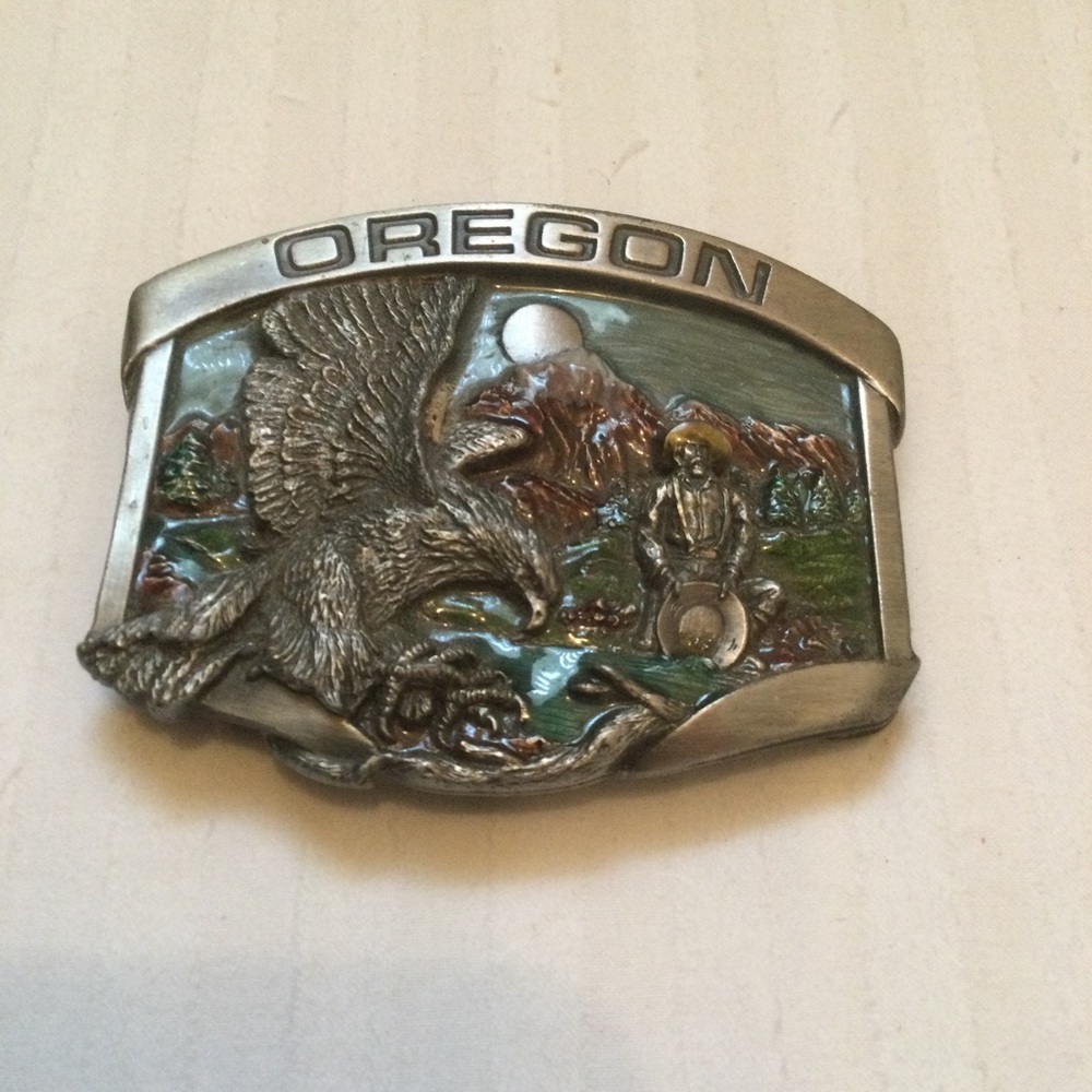 Siskiyou Buckle Co Vintage 1984 Oregon Belt Buckle